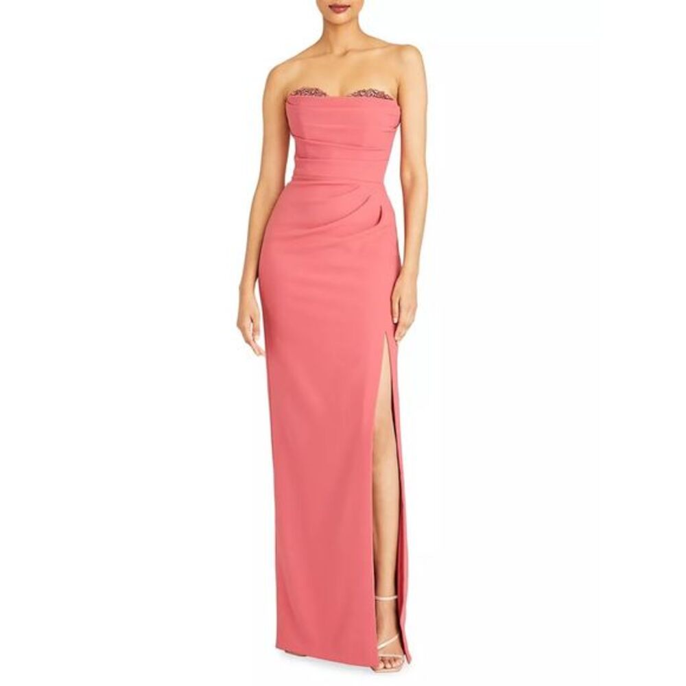 Theia Anastasia Embellished Strapless Gown